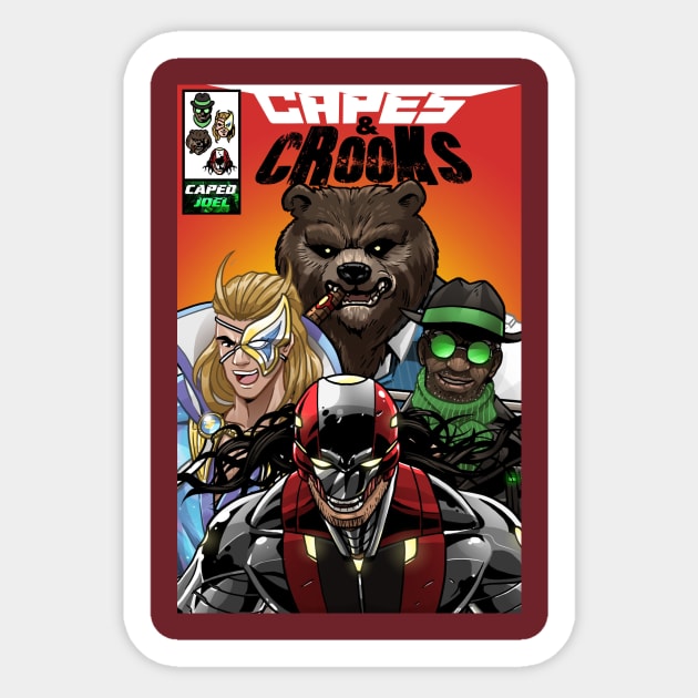 Capes And Crooks Comic Cover Sticker by CapedJoel